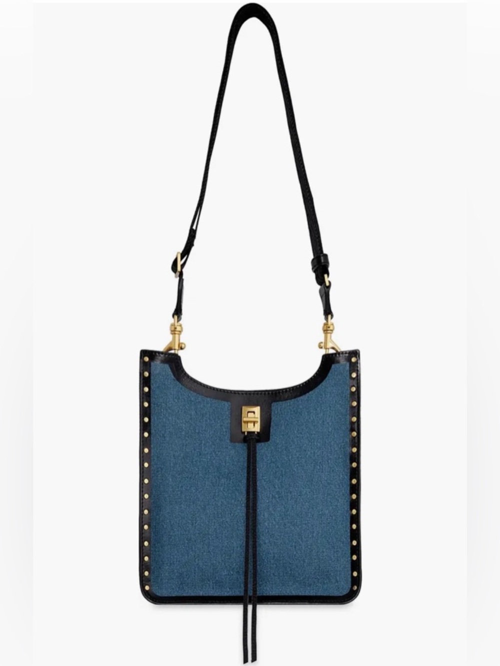 REBECCA MINKOFF | Medium Darren North/South Denim & Leather Crossbody Bag